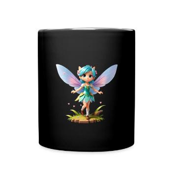 Kleine Fee - Tasse einfarbig - Schwarz - Vorne