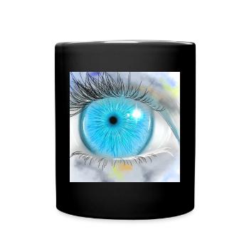 Faszinierende blaue Augenillustration - Tasse einfarbig - Schwarz - Vorne