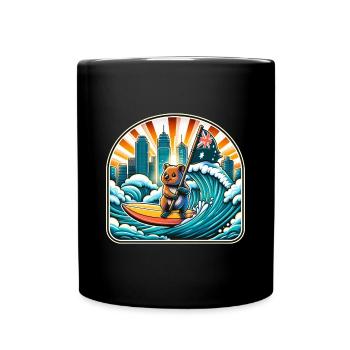 Design de surf australien Quokka - Mug uni - noir - Devant