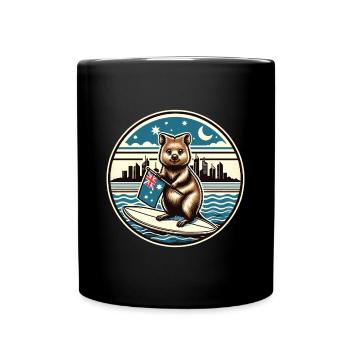 Design de surf australien Quokka - Mug uni - noir - Devant