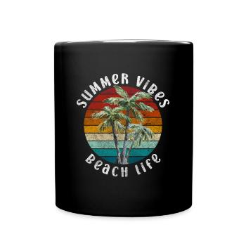 Vacances, Chaleur, Surf, Nature - Mug uni - noir - Devant