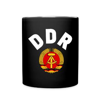 DDR 1974 WM Nationalmannschaft Retro Shirt Tasche - Tasse einfarbig - Schwarz - Vorne