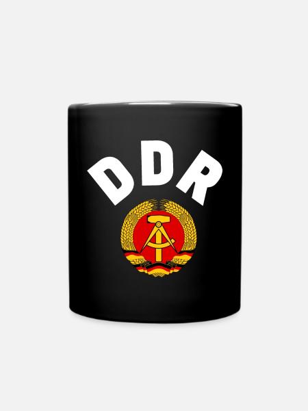 DDR 1974 WM Nationalmannschaft Retro Shirt Tasche - Tasse einfarbig - Schwarz