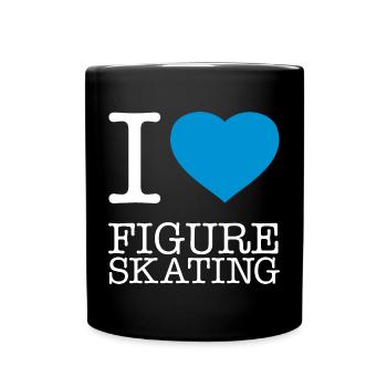I LOVE FIGURE SKATING Eiskunstlaufen - Tasse einfarbig - Schwarz - Vorne
