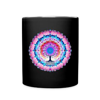Mandala Tree of Colors - Full Colour Mug - black - Front