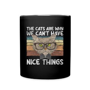 Chats, Internet, Miaou, Poils De Chat - Mug uni - noir - Devant