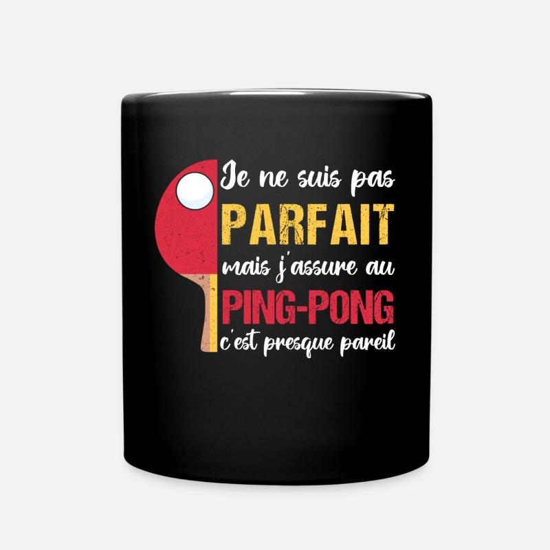 J' assure au ping-pong humour tennis de table - Mug uni - noir