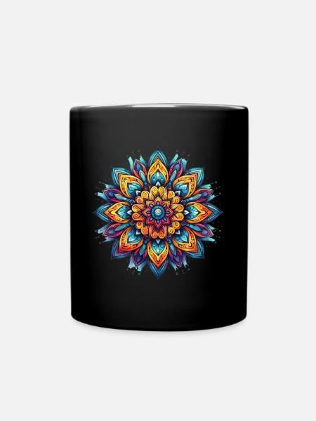 Mandala Harmony - Tasse einfarbig - Schwarz