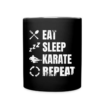 Eat Sleep Karate Repeat - Full Colour Mug - black - Front