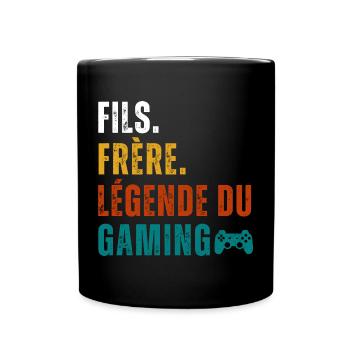Fils frère légende du gaming cadeau pour gamer - Mug uni - noir - Devant