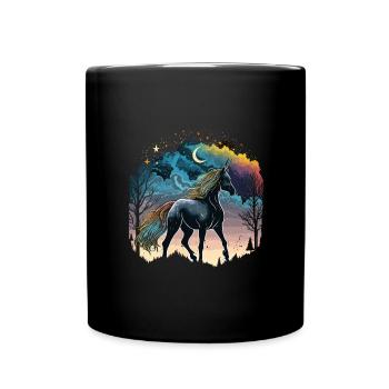 Licorne arc-en-ciel - Mug uni - noir - Devant