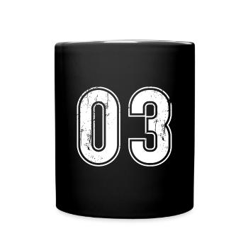 03 Years Retro Jersey Number 03 T-hirt Number - Full Colour Mug - black - Front