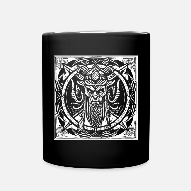 Nordischer Wikinger Demon auf Pagan Tribal - Tasse einfarbig - Schwarz