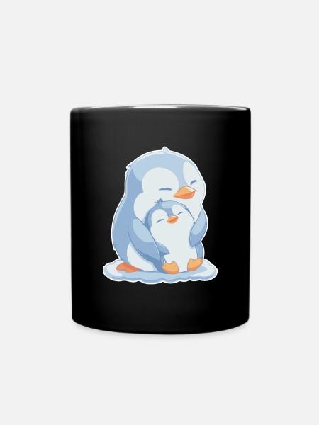 Pingouin maman et bébé fête des mères - Mug uni - noir
