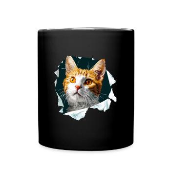 Cat, Cat, Cat, Cat Head, Cat Lover - Full Colour Mug - black - Front