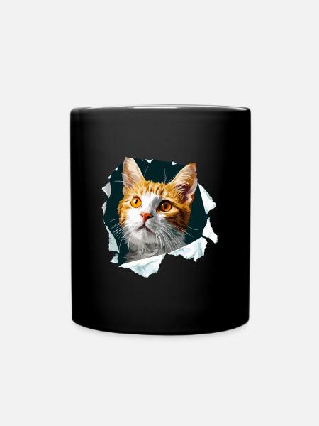 Cat, Cat, Cat, Cat Head, Cat Lover - Full Colour Mug - black