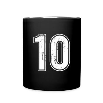 10 Years Retro Jersey Number 10 T-hirt Number - Full Colour Mug - black - Front