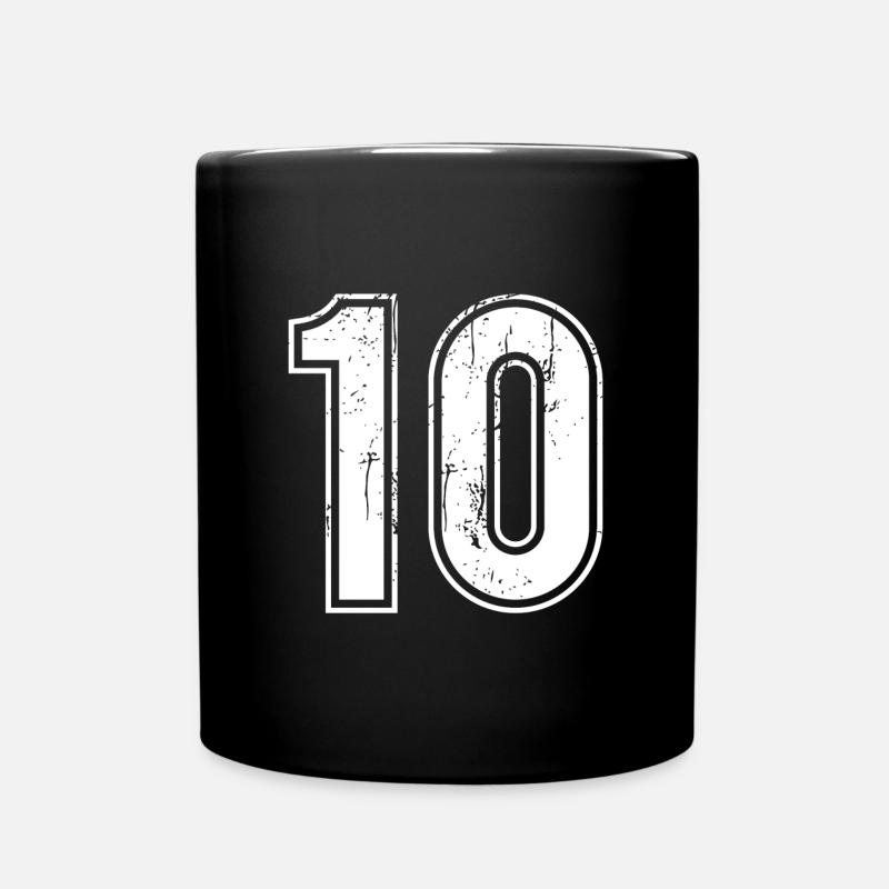 10 ans Retro Jersey Numéro 10 T-hirt Numéro - Mug uni - noir