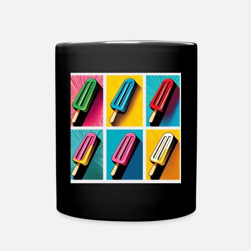 Eis am Stil Popsicle Pop Art II - Tasse einfarbig - Schwarz