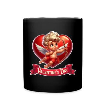 Valentinstag - Tasse einfarbig - Schwarz - Vorne