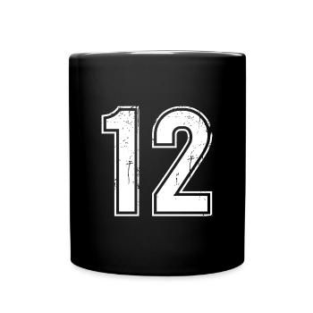 Maillot rétro 12 ans numéro 12 T-hirt numéro - Mug uni - noir - Devant