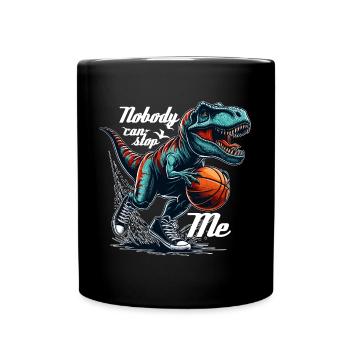 Basketball T-Rex Dinosaurier Geschenk - Tasse einfarbig - Schwarz - Vorne