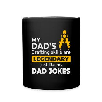 Architekt Papa Zeichnen Fähigkeiten Papa Witze Legende 📐 - Tasse einfarbig - Schwarz - Vorne