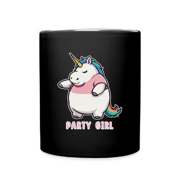Unicorn Party Girl - Full Colour Mug - black - Front