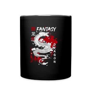 Dragon Fairy Tale Tribal - Full Colour Mug - black - Front