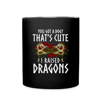Drachen Fabelwesen Bücher - Tasse einfarbig - Schwarz - Vorne