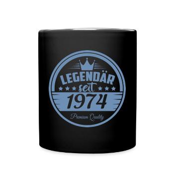 Legendär seit 1974 - Tasse einfarbig - Schwarz - Vorne