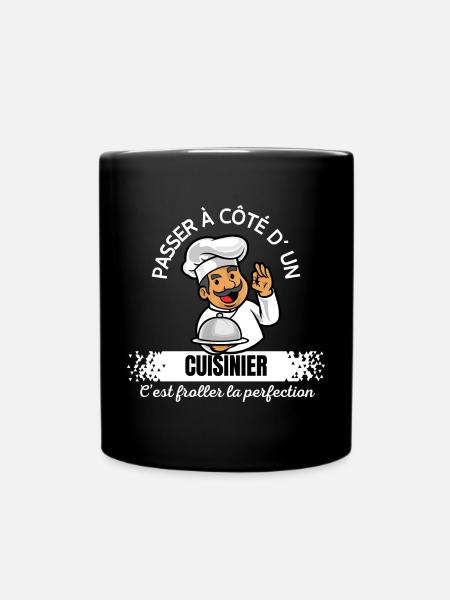 Cartoon Chef: Walk by a Cook - Full Colour Mug - black