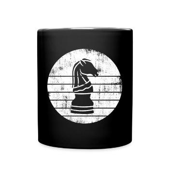 Schach Springer Skizze - Tasse einfarbig - Schwarz - Vorne