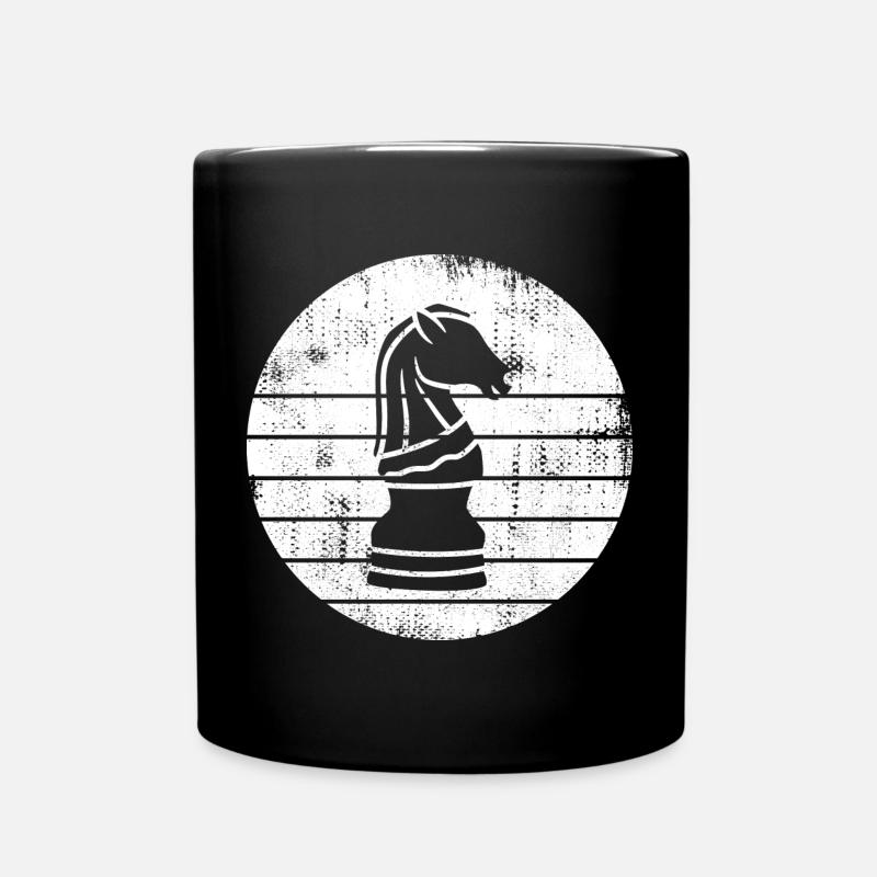 Schach Springer Skizze - Tasse einfarbig - Schwarz