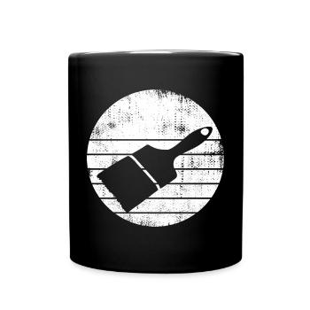 Maler Pinsel Zeichnung - Tasse einfarbig - Schwarz - Vorne