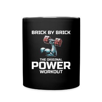 Bricklayer Bricklaying Humor Power Workout Funny - Full Colour Mug - black - Front