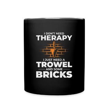 Bricklayer Therapy Trowels and Bricks Brick Mason - Full Colour Mug - black - Front
