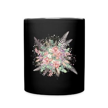 Bridal bouquet in enchanting delicate shades - Full Colour Mug - black - Front