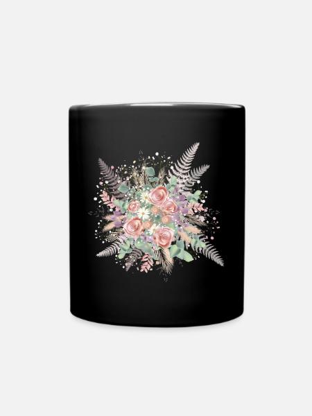 Bouquet de mariée dans des tons délicats et envoûtants - Mug uni - noir