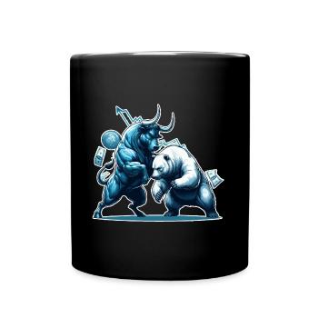 Finance Taureau Bear Fight Wall Street cadeau - Mug uni - noir - Devant