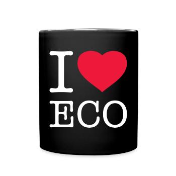 I LOVE ECO - Tasse einfarbig - Schwarz - Vorne