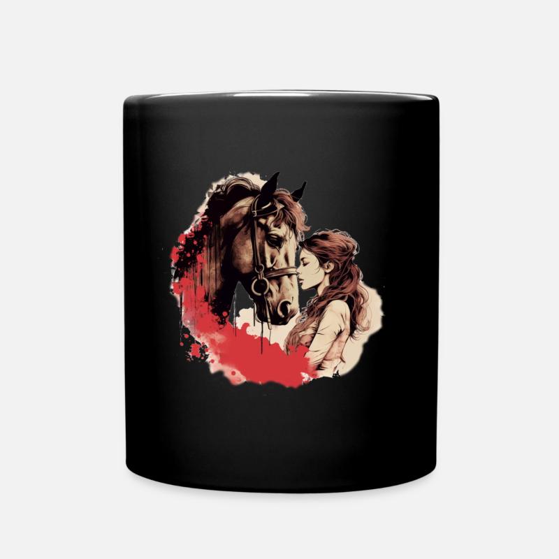 Le véritable amour du cheval - Mug uni - noir