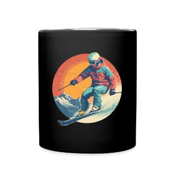 Ski Holidays Skiers Ski Resort Skiing Design - Full Colour Mug - black - Front