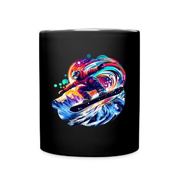 Snowboard Snowboardurlaub Snowboarding Design - Tasse einfarbig - Schwarz - Vorne