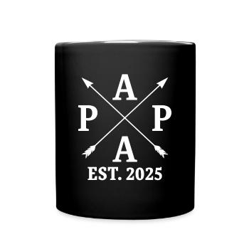 Papa Est. 2025 - Tasse einfarbig - Schwarz - Vorne