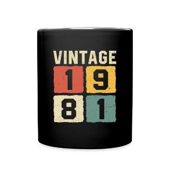 Vintage 1981 Born 1981 - Full Colour Mug - black - Front