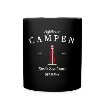 Lighthouse Camping Mer du Nord Allemagne - Mug uni - noir - Devant