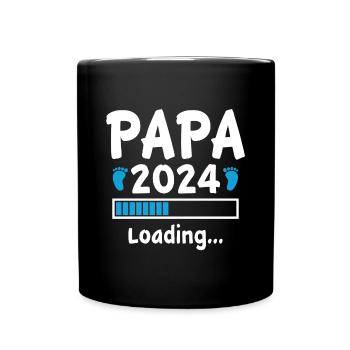 Papa Geschenk für werdende Vater Papa 2024 Loading - Tasse einfarbig - Schwarz - Vorne