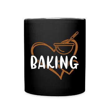 Baker Heart Baking - Tasse einfarbig - Schwarz - Vorne