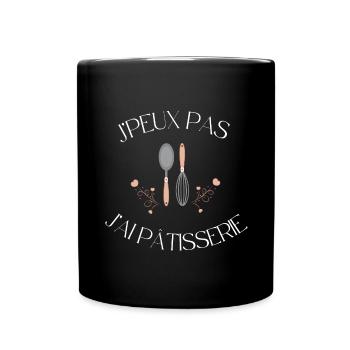 Ich kann nicht Gebäck - Tasse einfarbig - Schwarz - Vorne